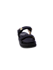 Exe Sandalo Rafia Strappo Donna Nero 25075lf-5-k