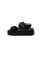 Exe Sandalo Rafia Strappo Donna Nero 25075lf-5-k