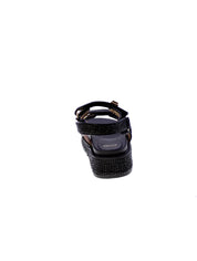 Exe Sandalo Rafia Strappo Donna Nero 25075lf-5-k