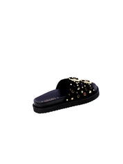 Carmela Sandalo Mules Doppia Fascia Borchie Strass Donna Nero 162401