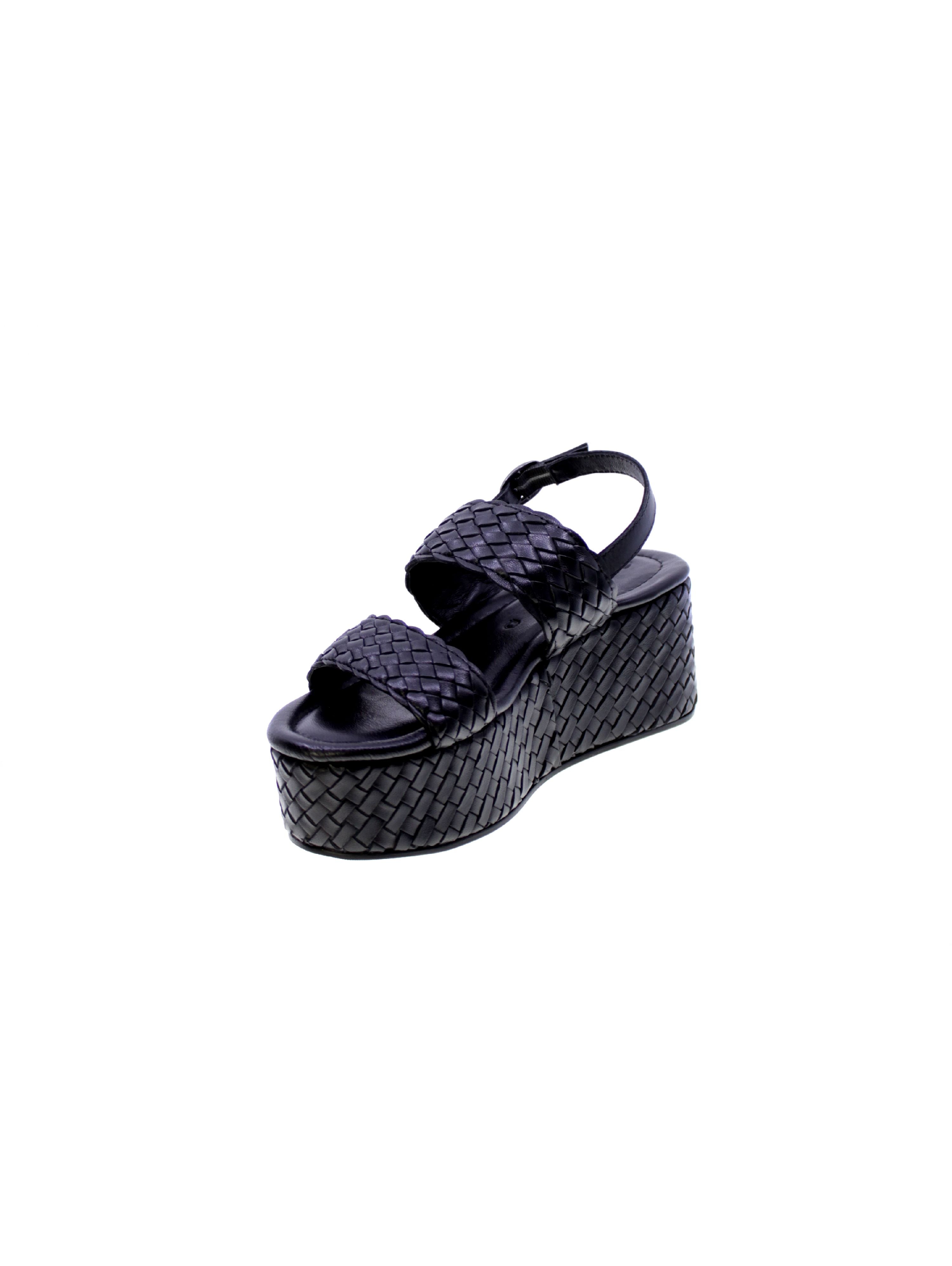 Carmela Sandalo Fasce Intrecciate Donna Nero 162232