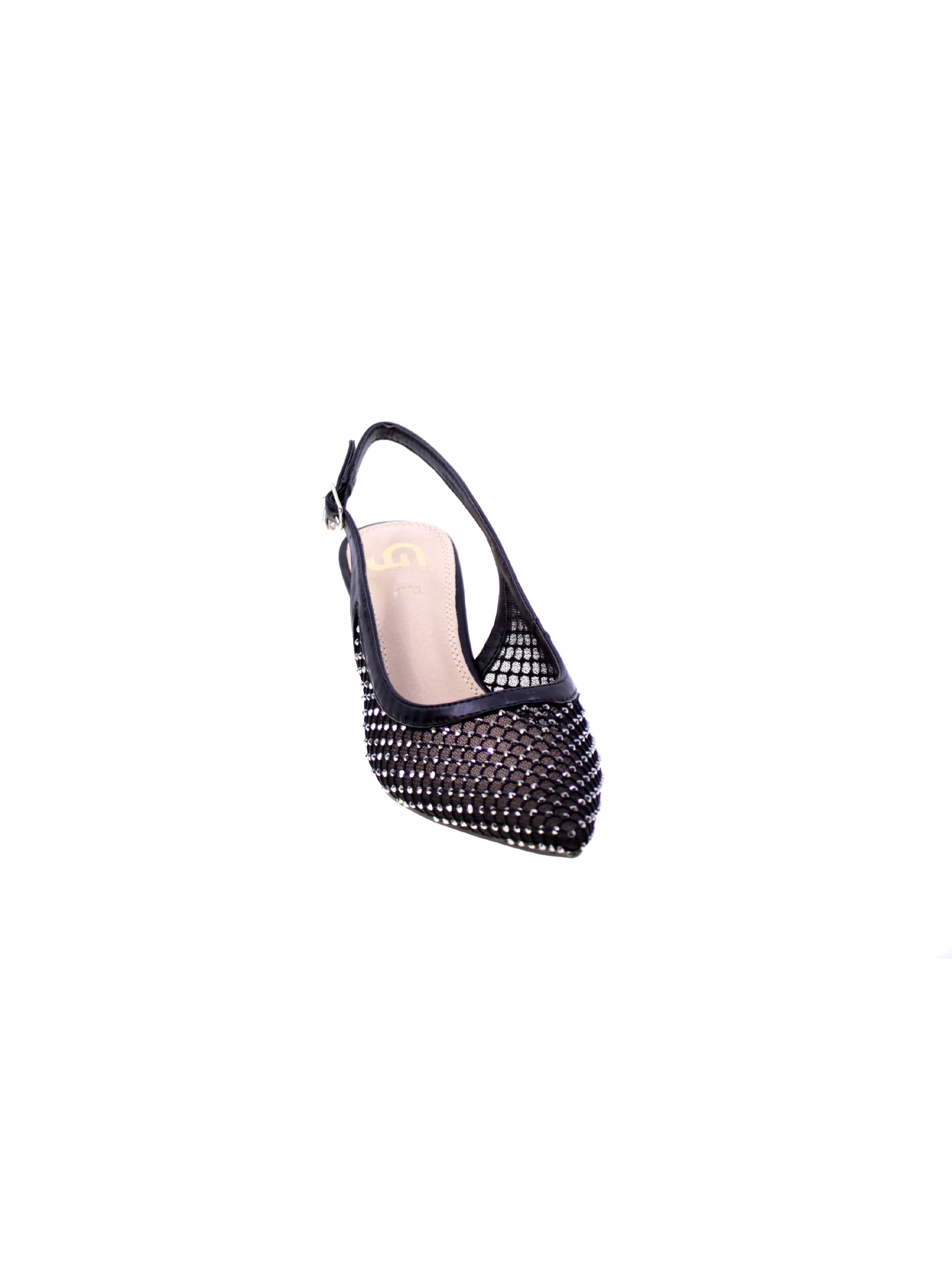 Gold&gold Decollete Tallone Aperto Strass Donna Nero Gd196