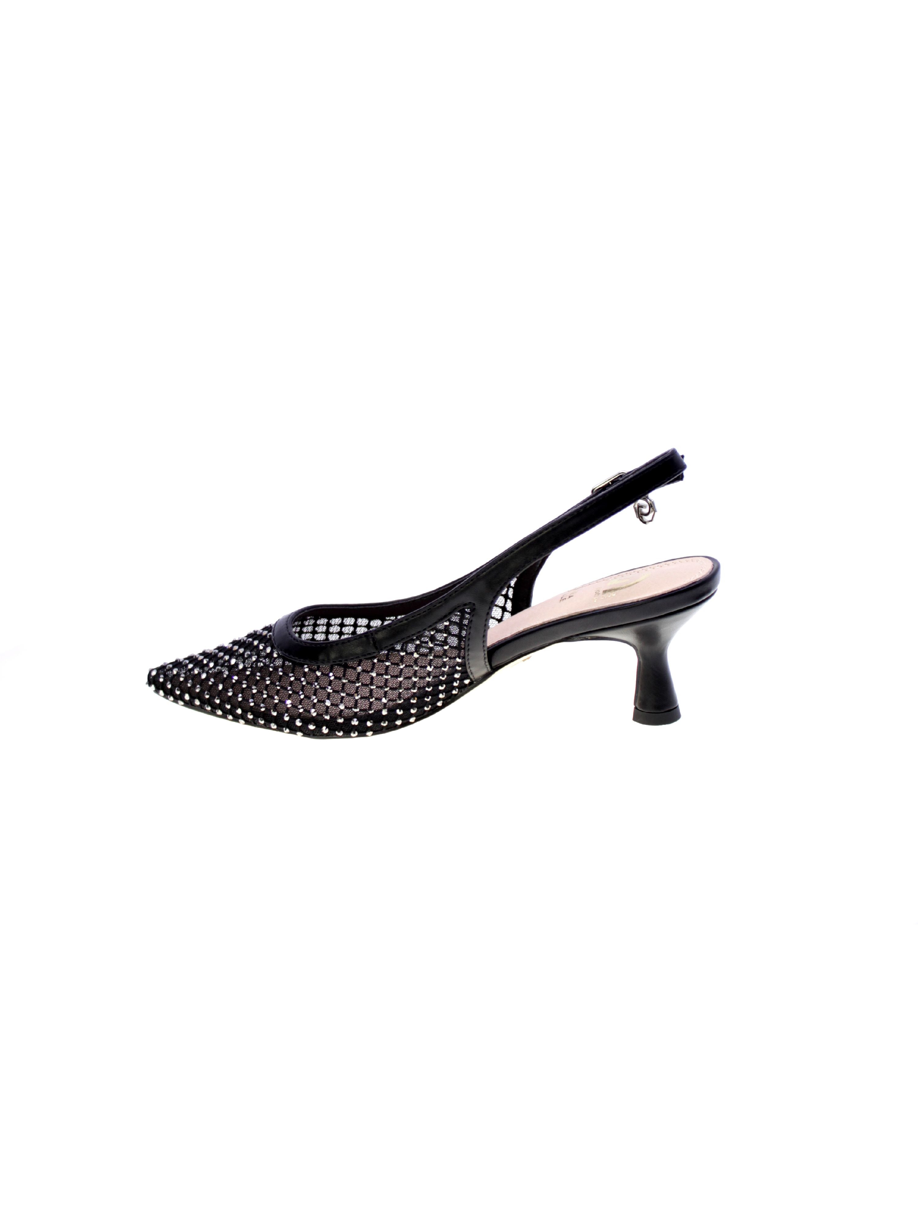 Gold&gold Decollete Tallone Aperto Strass Donna Nero Gd196