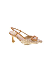 Gold&gold Decollete Tallone Aperto Rafia Donna Camel Gp777