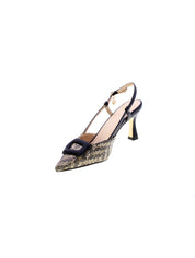Gold&gold Decollete Tallone Aperto Rafia Donna Nero Gp777