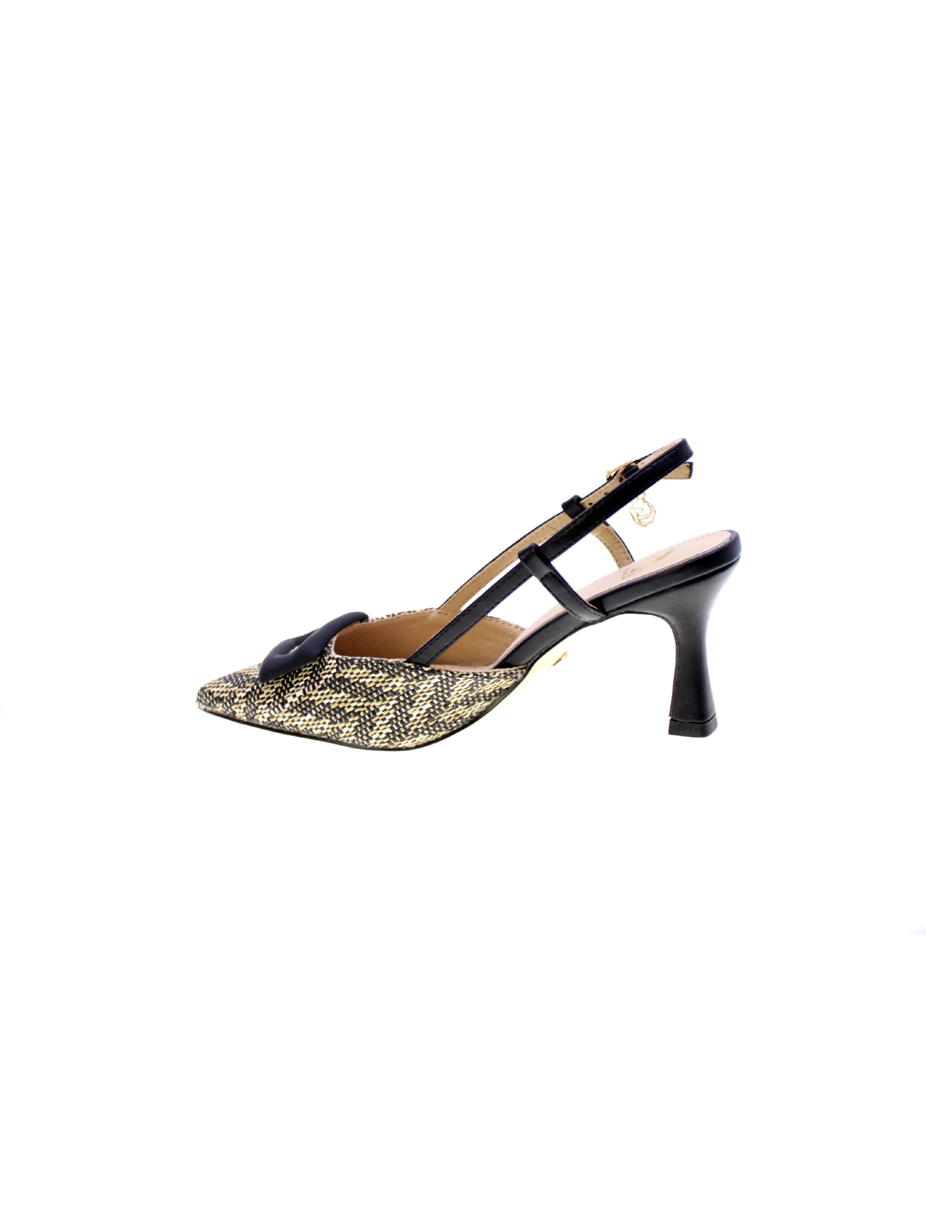 Gold&gold Decollete Tallone Aperto Rafia Donna Nero Gp777