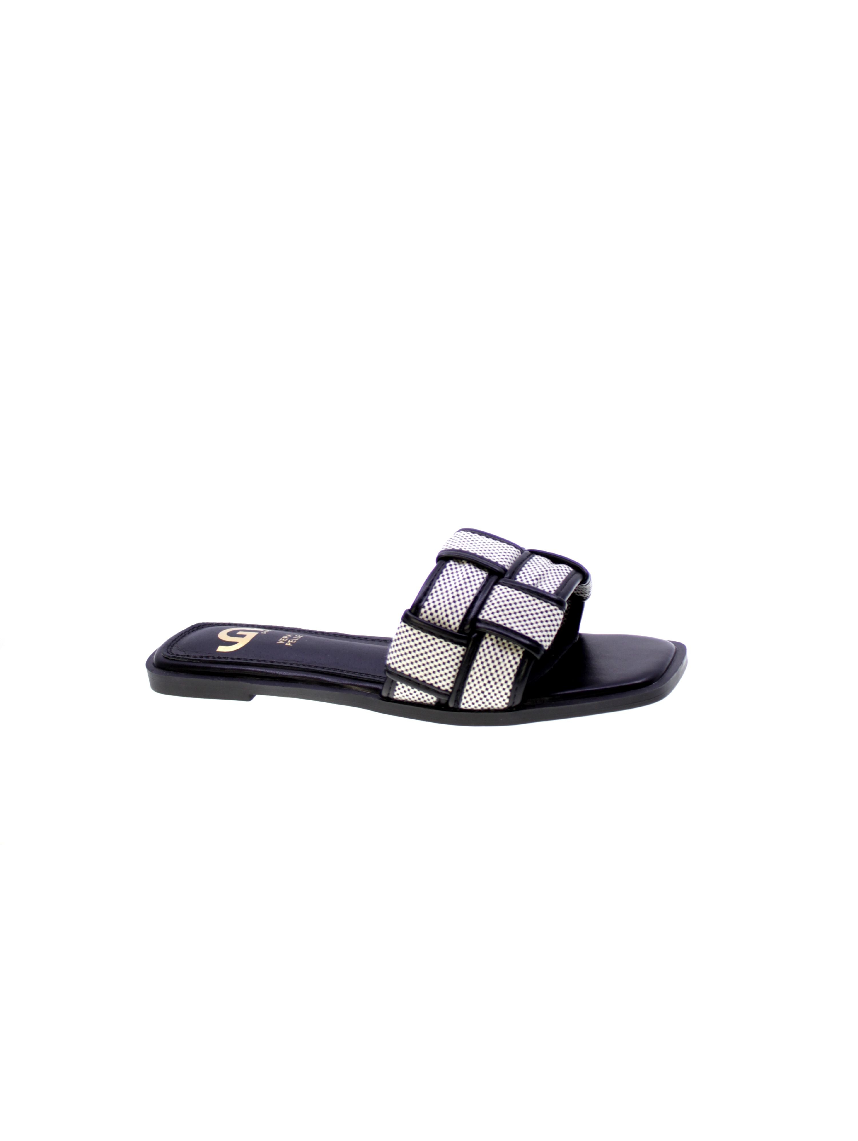 Gold&gold Sandalo Mules Basso Tessuto Donna Nero Gh60