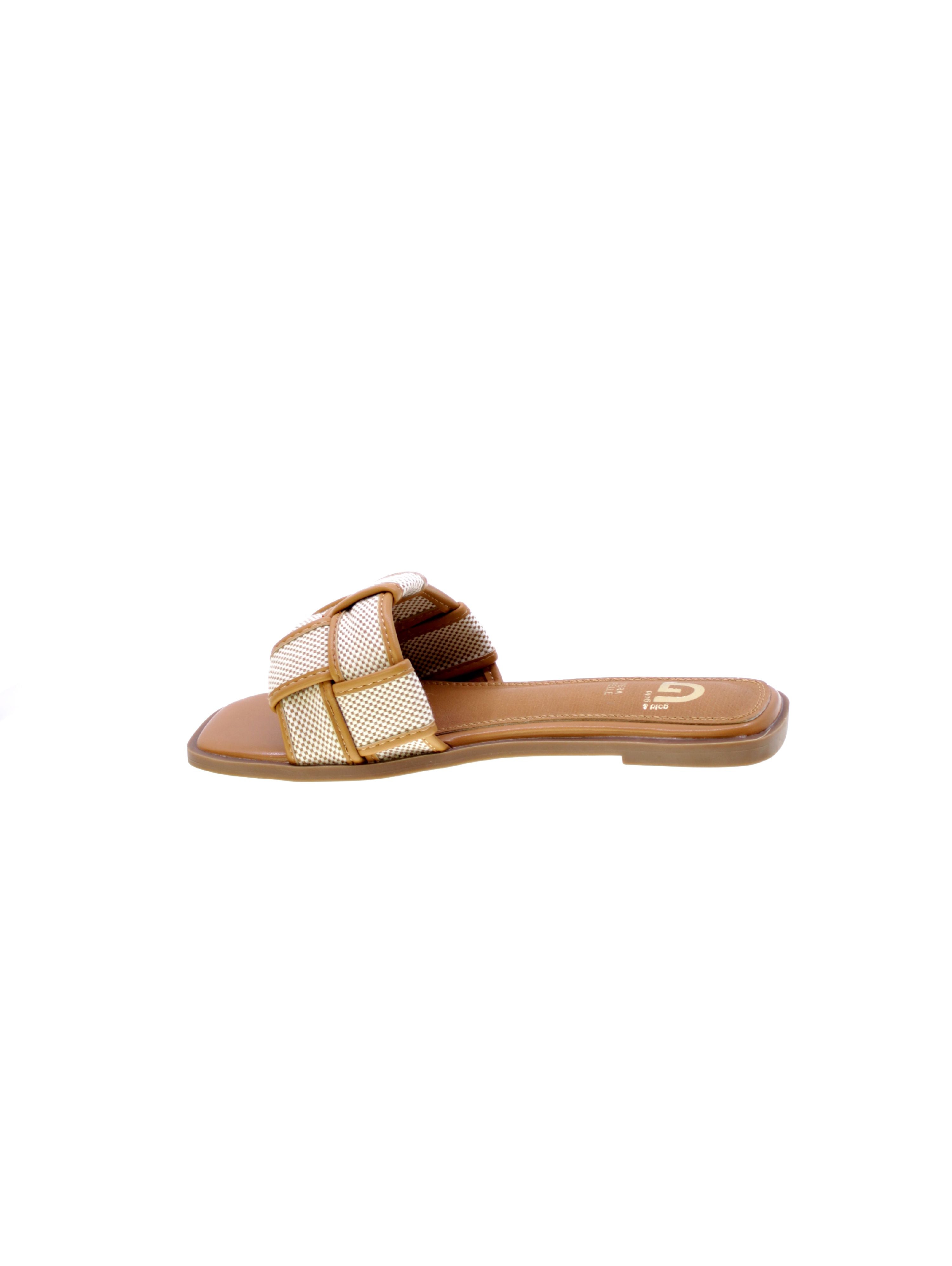 Gold&gold Sandalo Mules Basso Tessuto Donna Camel Gh60