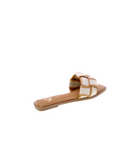 Gold&gold Sandalo Mules Basso Tessuto Donna Camel Gh60