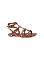 Gold&gold Sandalo Basso Borchie Donna Cuoio Gh57