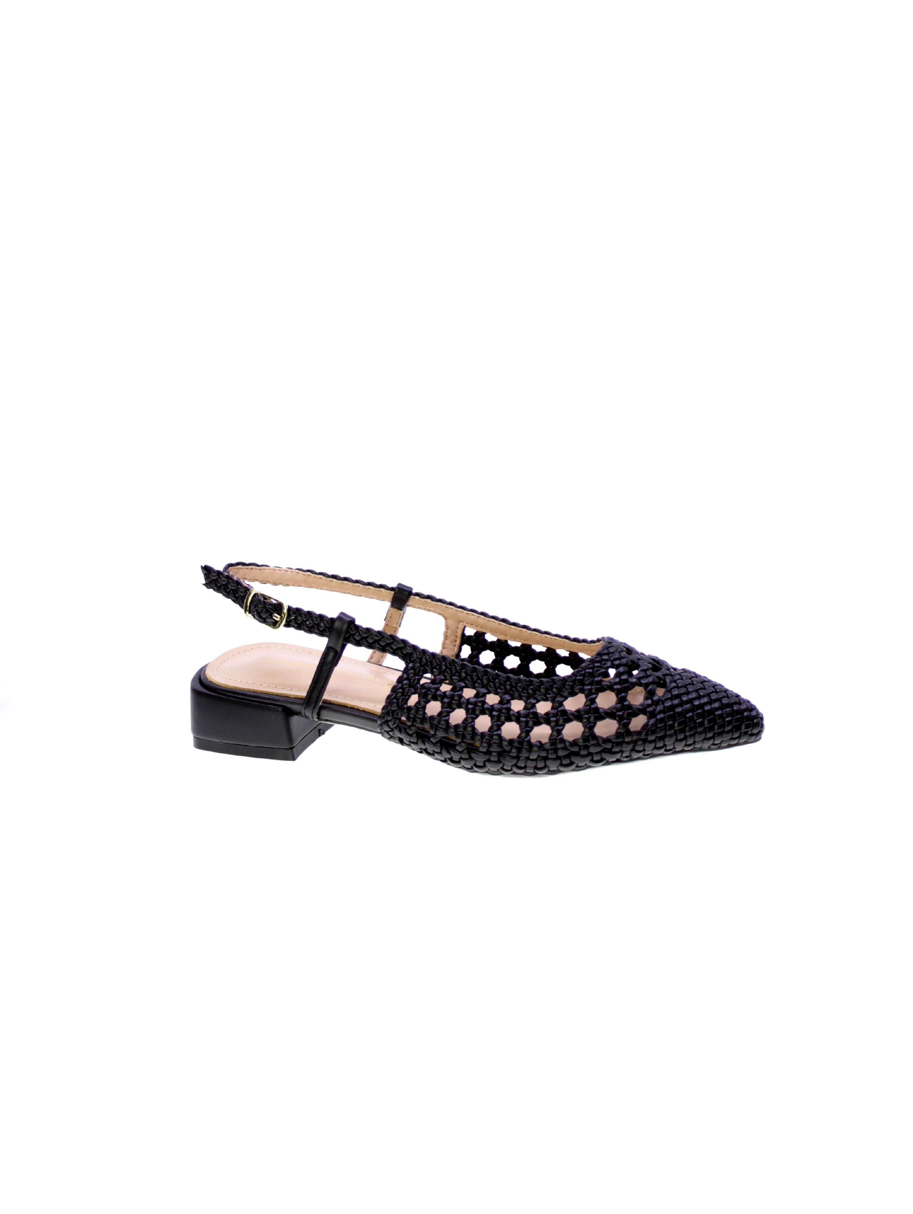 Francesco milano Decollete Basso Tallone Aperto Donna Nero E08-04p-ne